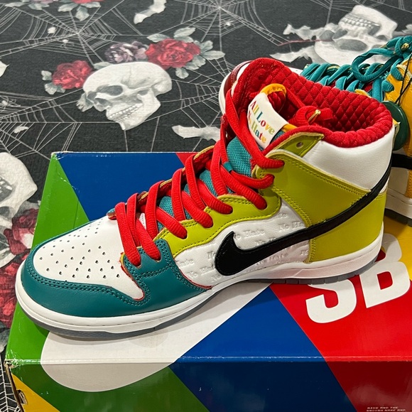 DS 2022 NIKE x FROSKATE SB DUNK HIGH PRO QS ALL LOVE EDITION SNEAKERS MENS 8.5 - Picture 5 of 11